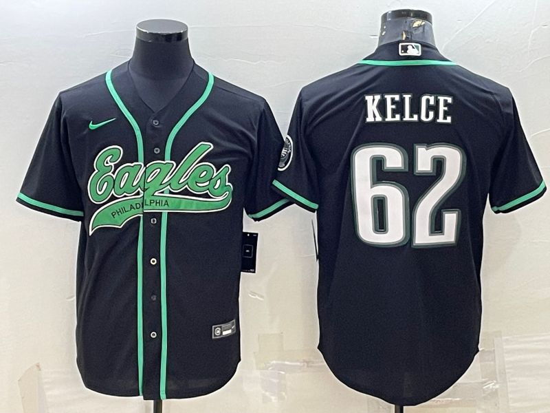 Men Philadelphia Eagles #62 Kelce Black 2022 Nike Co branded NFL Jersey->philadelphia eagles->NFL Jersey